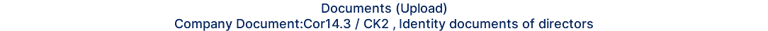 Documents (Upload) Company Document:Cor14.3 / CK2 , Identity documents of directors